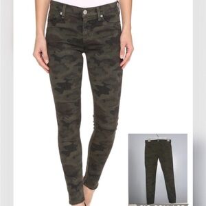 Hudson Krista Ankle Super Skinny Stretchy Militant Green Camo Mid-Rise Jeans 25